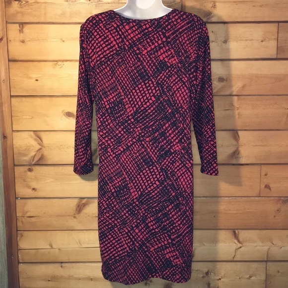 MICHAEL Michael Kors | Red Stretch Print Dress M - Picture 3 of 7